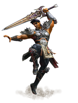 Warrior — official Metin2 character render, warrior with two-handed sword
